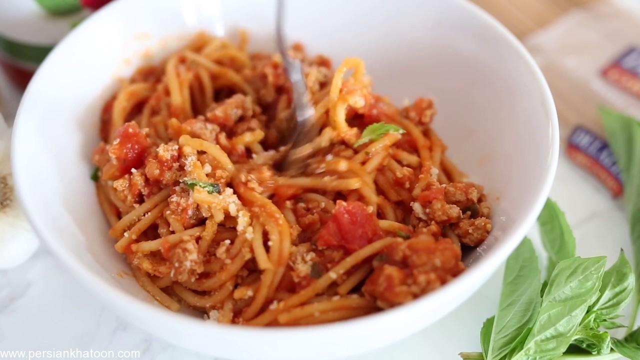 طرز تهیۀ اسپاگتی با سس بلونگ